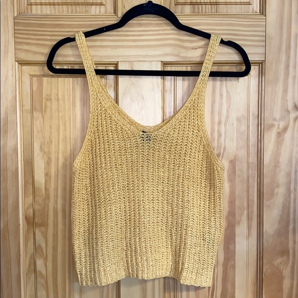 Yellow crochet tank top